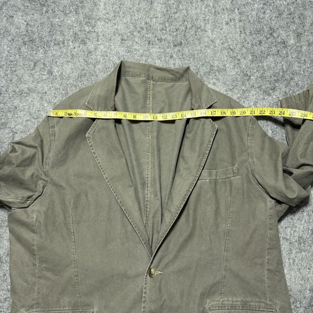 VTG LL Bean Cotton Canvas Blazer Jacket Mens 50 Reg Gray 90s Workwear Chore Coat